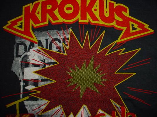 Vintage Krokus Burning Up The Night T-Shirt M/S | Defunkd