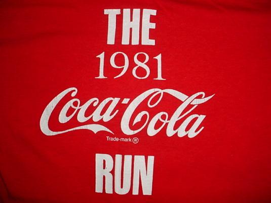 Vintage Have a Coke and a Smile T-Shirt coca cola Run 1981 S