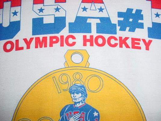 Vintage Olympic Hockey T-Shirt USA #1 Miracle M/S