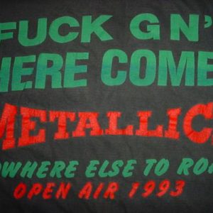 Vintage Metallica F*CK GNR T-Shirt Guns Roses Open Air Roam