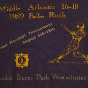 Vintage Middle Atlantic Babe Ruth Baseball Tournament 89 M/L