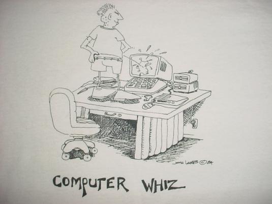 Vintage Computer Whiz John Lamb Comic T-Shirt M/S