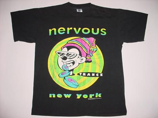 Vintage Nervous Records New York T-Shirt Trance XL | Defunkd
