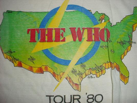 Vintage The Who T-Shirt Jersey Tour 1980 M