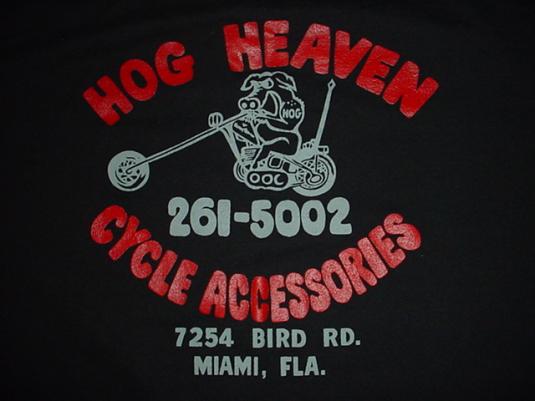 Vintage Harley Davidson T-Shirt Chrome Hog Heaven Miami XL