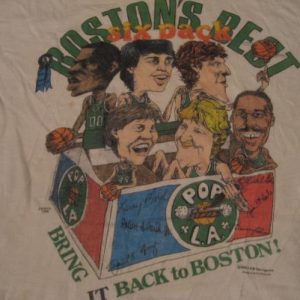 Vintage Boston Celtics Caricature Larry Bird Anti LA T-Shirt