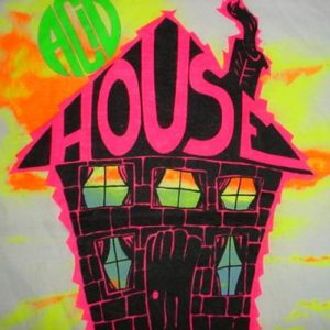 Vintage Acid House T-Shirt Fluorescent Trippy Rave S