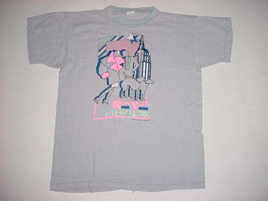 Vintage New York T-Shirt Neon Avant-Garde 1980s S