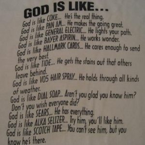 Vintage God is Like Religious Advertising Slogans T-Shirt MS