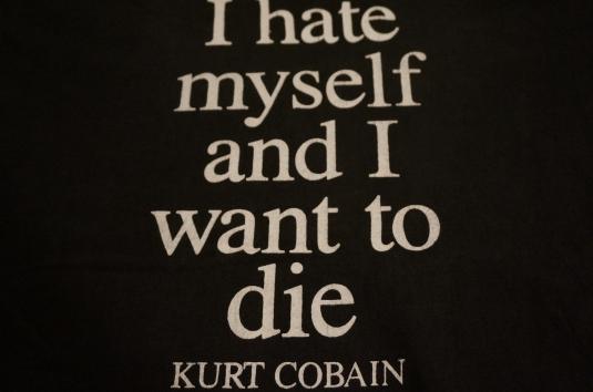 Vintage Nirvana T-Shirt Kurt Cobain I Want to Die M