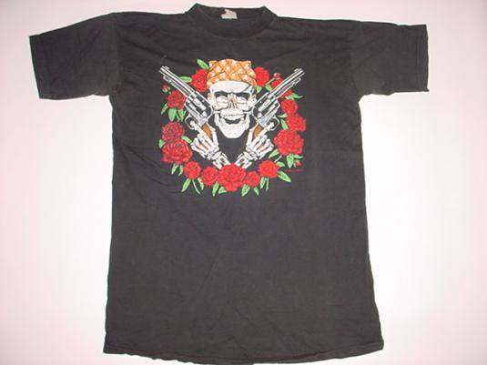 Vintage Guns and Roses T-Shirt Skeleton 1980s XL