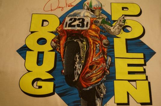 Vintage Doug Polen T-Shirt Signed DUCATI AMA M/L