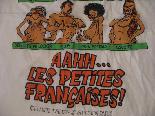 Vintage French Breasts Boobs Fruits T-Shirt M