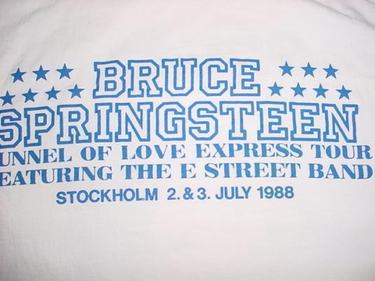 Vintage Bruce Springsteen T-Shirt Tunnel Stockholm Sweden