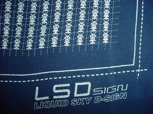 Vintage LSD Liquid Sky Design T-Shirt DJ Soul Slinger Acid L