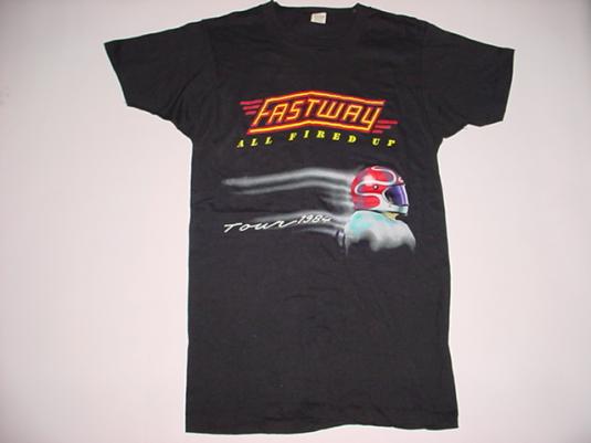 Vintage Fastway T-Shirt All Fired Up Tour 1984 S