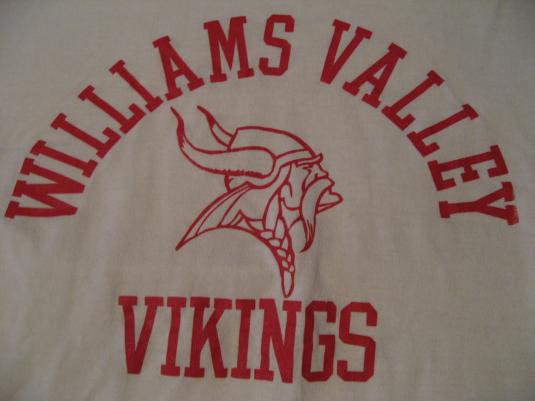 Vintage Williams Valley Vikings High School T-Shirt S