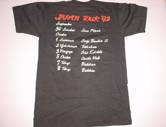 Vintage Skid Row T-Shirt Slave to The Grind Japan Tour 1992