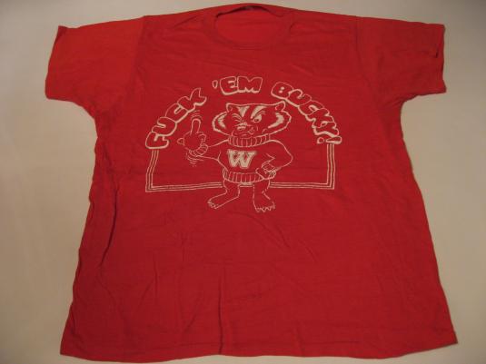 Vintage F*ck ‘Em Bucky T-Shirt Wisconsin Badgers M/L