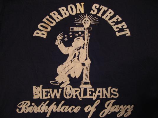 Vintage Bourbon Street New Orleans T-Shirt Jazz L