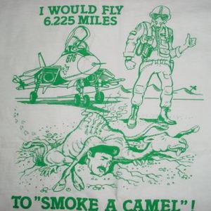 Vintage Smoke a Camel Saddam T-Shirt Iraq War 1990s XL