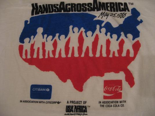 Vintage Hands Across America 1986 T-Shirt M/S