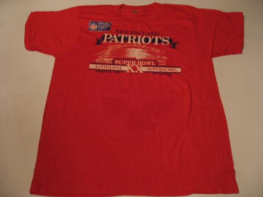 Vintage New England Patriots T-Shirt Superbowl XX L/M