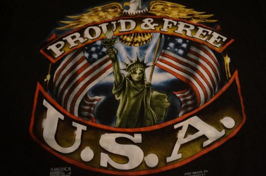 Vintage PROUD & FREE Just Brass T-Shirt U.S.A. M/S