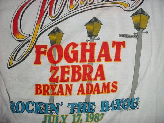 Vintage Journey T-Shirt Foghat Zebra Bryan Adams Bayou M/S