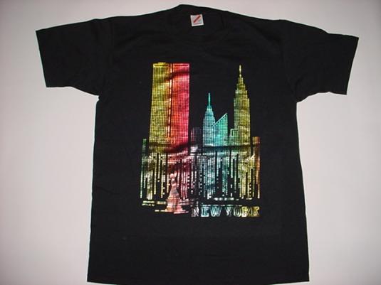 Vintage New York City T-Shirt Foil Print Twin Towers W