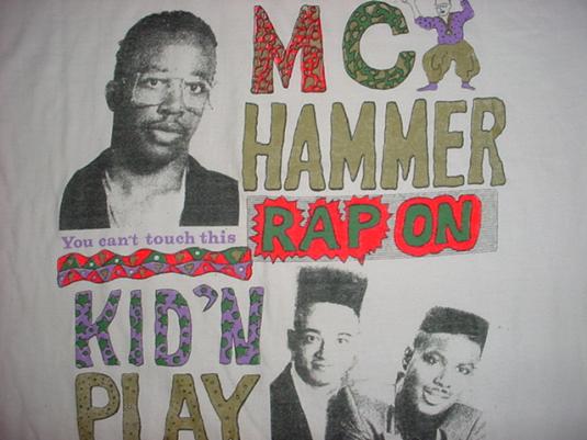 Vintage Kid N Play Mc Hammer T-Shirt Rap On M/L