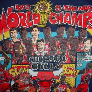 Vintage Chicago Bulls caricature comic hoodie T-Shirt 93 XL