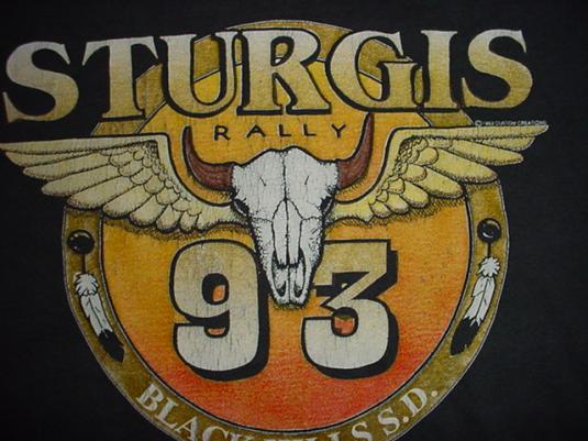 Vintage Sturgis Rally Black Hills T-Shirt 1993 Motorcycle L
