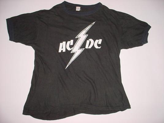 Vintage Rare AC/DC ACDC T-Shirt 1970s M/S