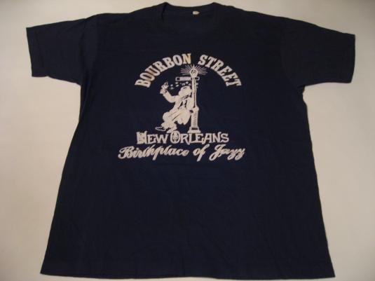 Vintage Bourbon Street New Orleans T-Shirt Jazz L