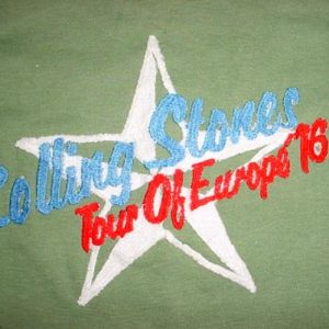 Vintage Rolling Tones Tour of Europe T-Shirt 1976 S