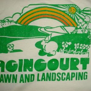Vintage Agincourt Lawn and Landscaping T-Shirt Rainbow Sun S
