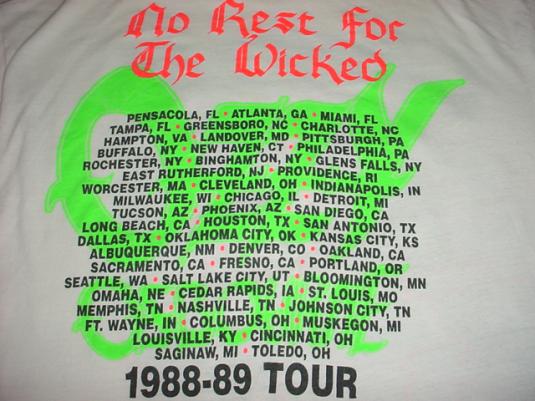 Vintage Ozzy Osbourne No Rest for the Wicked T-Shirt ’88 M-L