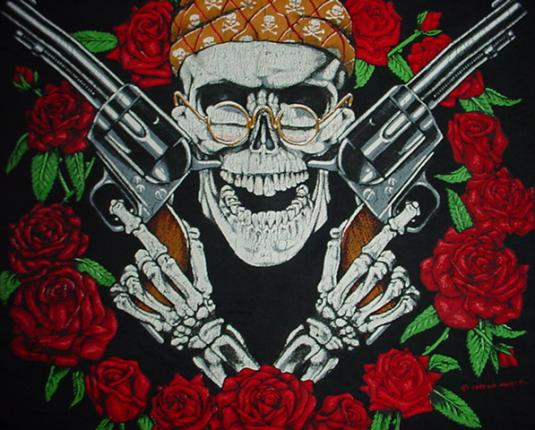 Vintage Guns and Roses T-Shirt Skeleton 1980s XL