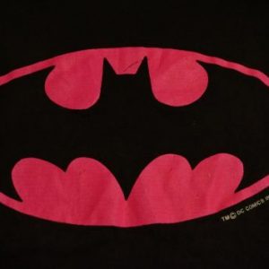 Vintage BATMAN T-Shirt fluorescent logo DC COMICS S