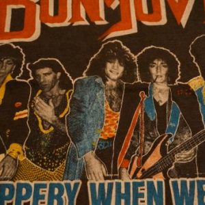 Vintage Bon Jovi Slippery When Wet T-Shirt Love Bad Name S