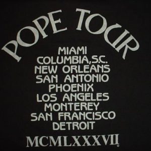 Vintage Pope Tour Vatican Road Crew T-Shirt 1980s L