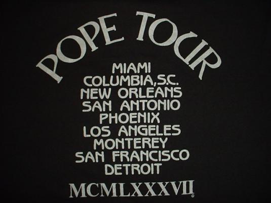 Vintage Pope Tour Vatican Road Crew T-Shirt 1980s L