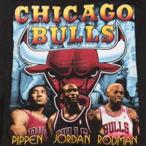 90'S CHICAGO BULLS NBA JORDAN PIPPEN RODMAN VINTAGE T-SHIRT