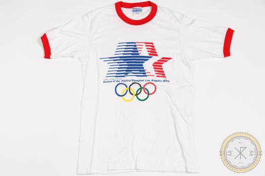 1984 OLYMPIC GAME USA RINGER VINTAGE T-SHIRT