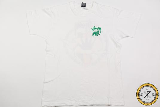 Pre-owned Stussy X Vintage Stussy King Pin Gear White T-shirt