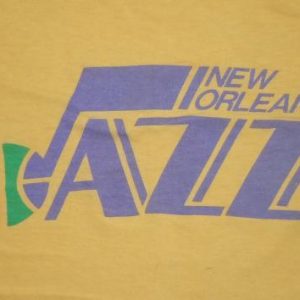 Vintage 1970s 70s New Orleans Jazz Utah NBA Basketball Shirt