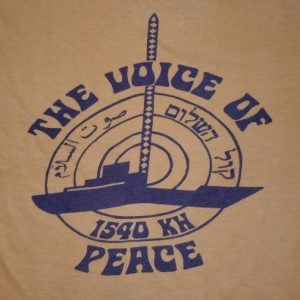 Vintage 1970s Voice Of Peace Middle East Radio Station Shirt