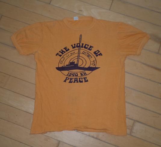 Vintage 1970s Voice Of Peace Middle East Radio Station Shirt