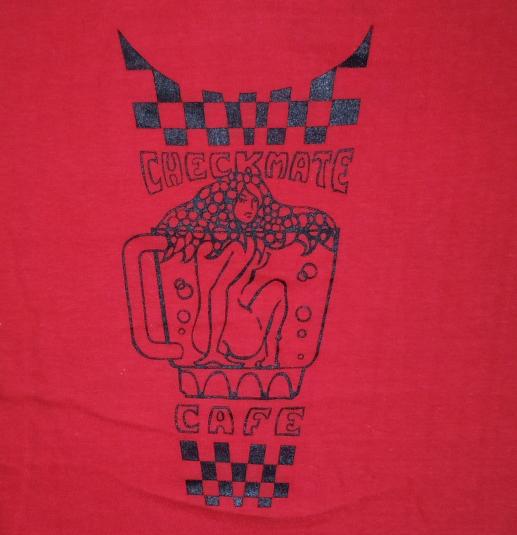 Vintage 1950’s 50’s Checkmate Cafe Pin Up Route 66 Shirt